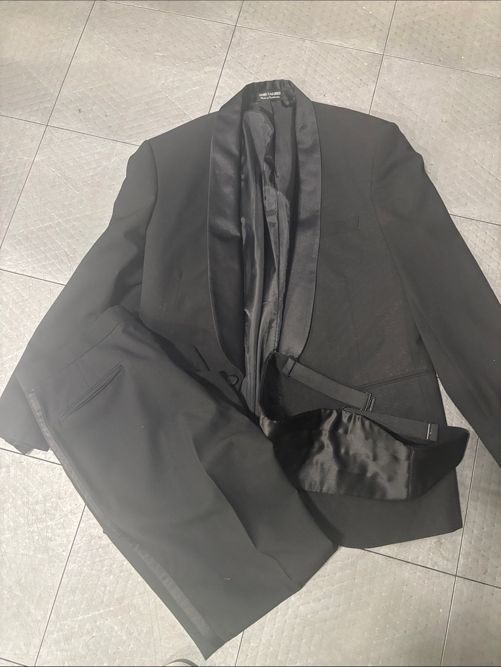 Cavalli Class Black Satin Shawl Lapel Tuxedo Set